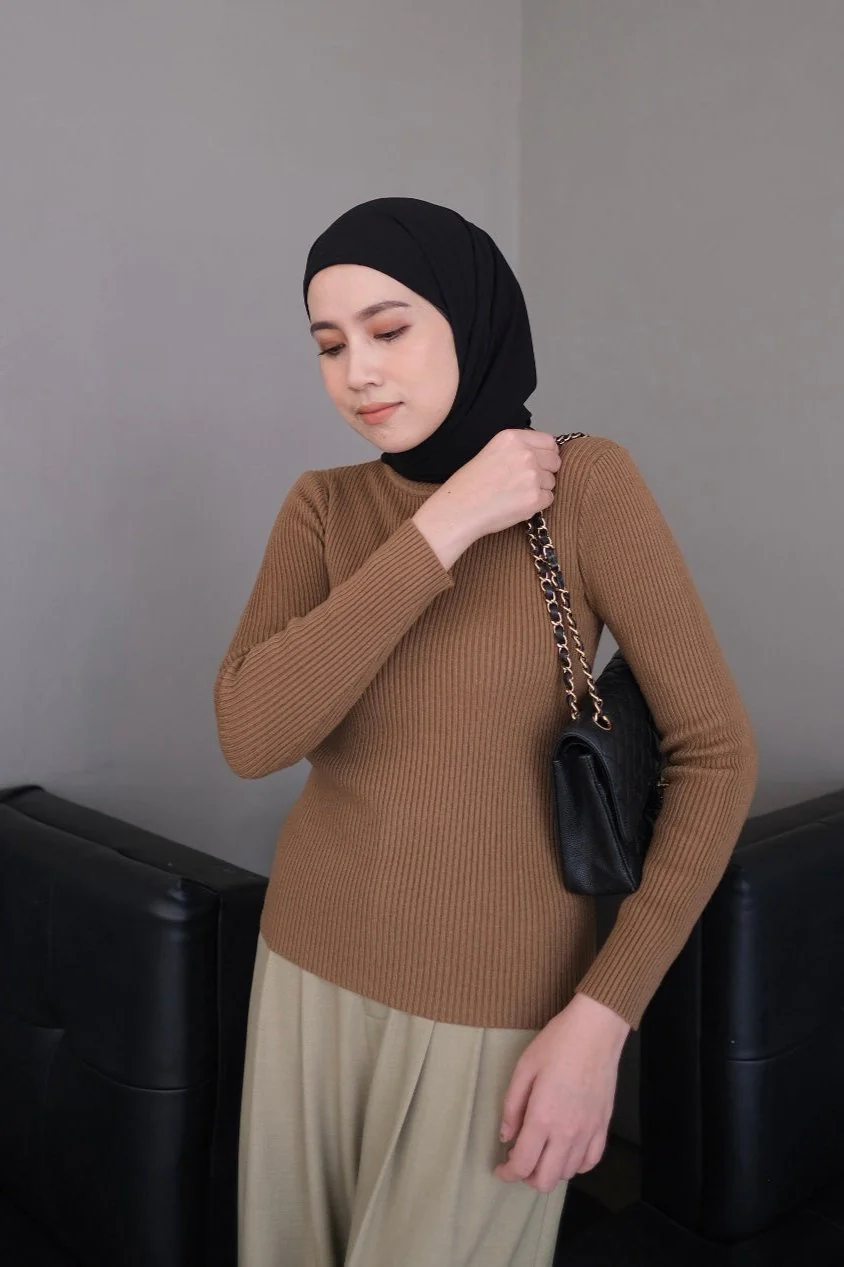 [DEFECT] - Inner Knit Plain - Dalaman Atasan Wanita Bahan Rajut - Image 4
